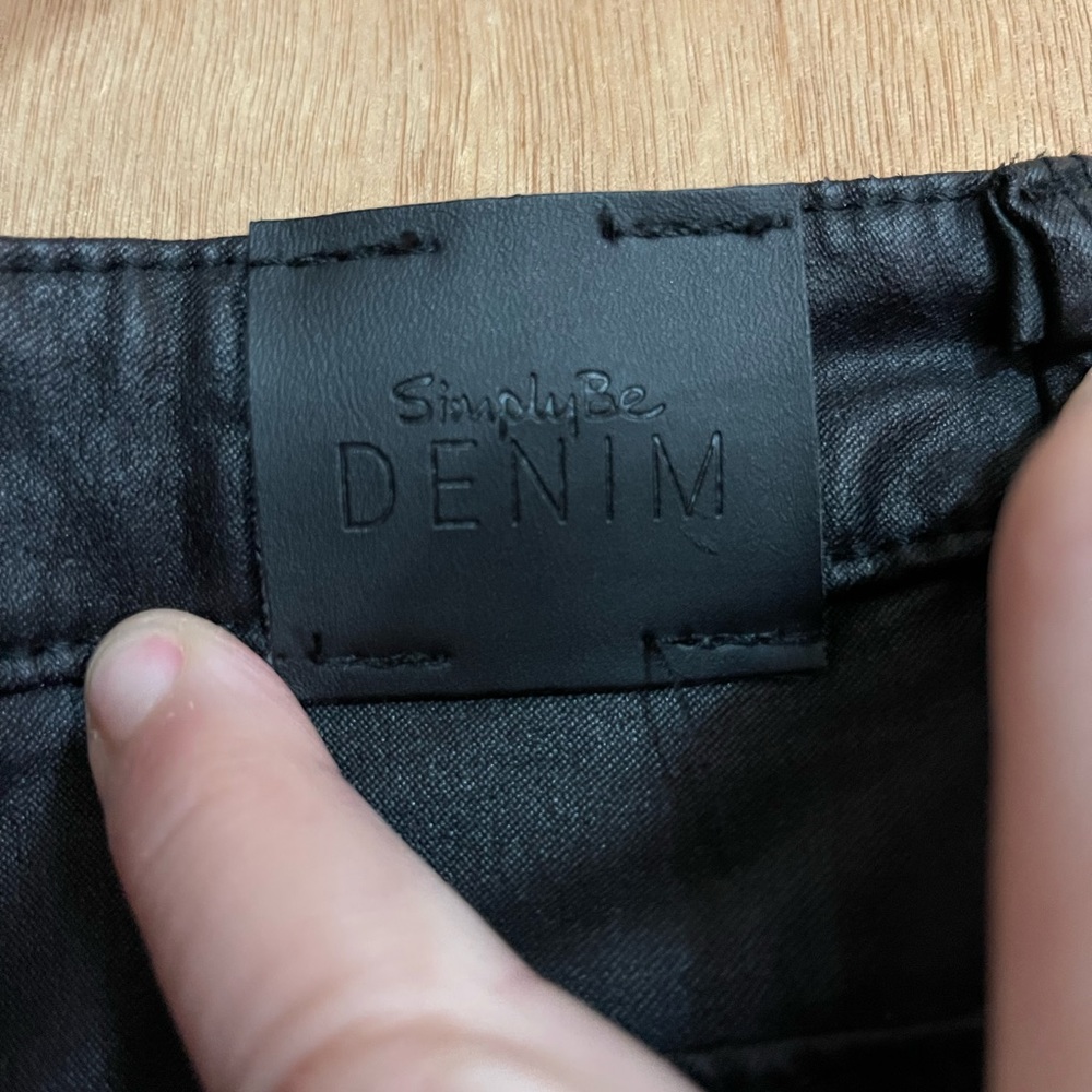 Simply Be coated denim. UK size 30R = US size 26R (regular length).